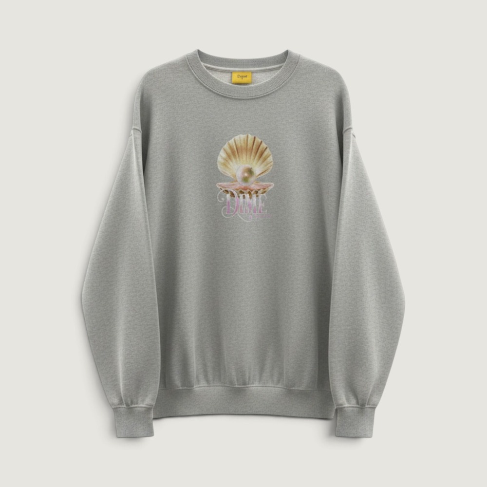 Dime Sweatshirt Pearl Shell Heather Grey Medium